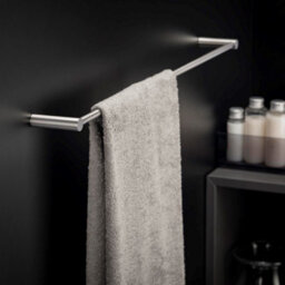 Cosmic Bathroom Accessory Set, Silver Matt, 5 Pieces, 2X Hooks, Toilet Brush And Holder, Toilet Paper Holder, Towel Rail - thumbnail 8