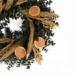 Ohs Dried Orange Artificial Wreath Flower Foliage Wedding Home Decor - thumbnail 4