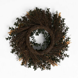 Ohs Dried Orange Artificial Wreath Flower Foliage Wedding Home Decor - thumbnail 3