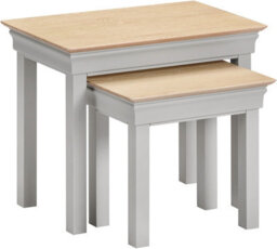 Seconique Bordeaux Nest Of 2 Tables - Pebble Grey/oak  Fully Assembled - thumbnail 2