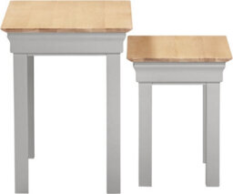 Seconique Bordeaux Nest Of 2 Tables - Pebble Grey/oak  Fully Assembled - thumbnail 5