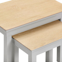 Seconique Bordeaux Nest Of 2 Tables - Pebble Grey/oak  Fully Assembled - thumbnail 6