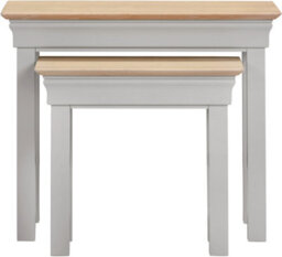 Seconique Bordeaux Nest Of 2 Tables - Pebble Grey/oak  Fully Assembled - thumbnail 3