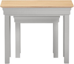 Seconique Bordeaux Nest Of 2 Tables - Pebble Grey/oak  Fully Assembled - thumbnail 4