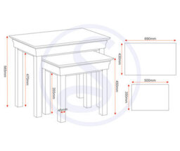 Seconique Bordeaux Nest Of 2 Tables - Pebble Grey/oak  Fully Assembled - thumbnail 7