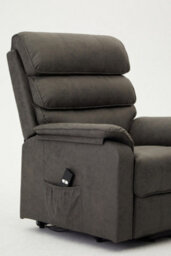 Home Detail Blair Electric Recliner Lift And Tilt Riser Armchair Air Leather, Grey - thumbnail 8