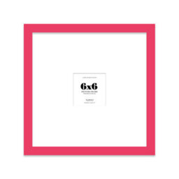 "6X6"" Bright Pink Picture Frame - 6X6"" Square Frame With 2X2"" Mount For 6X6""/2X2"" Pictures Art Deco Style Room Decor, 1 Pack" - thumbnail 1