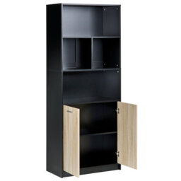 Beliani 2 Door Bookcase Zehna Brown/ Black - thumbnail 5
