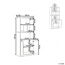 Beliani 2 Door Bookcase Zehna Brown/ Black - thumbnail 3