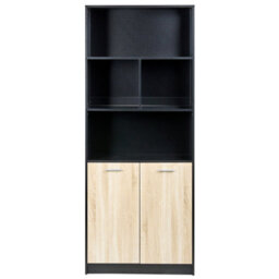 Beliani 2 Door Bookcase Zehna Brown/ Black - thumbnail 4
