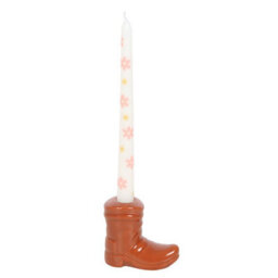 Cowboy Boot Candle Holder With Taper Candle - Western Decor For Cowgirls - thumbnail 4