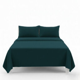 Easy Care Flat Bed Sheet Polycotton Durable Low Maintenance Bedding Teal - thumbnail 2