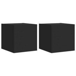 Berkfield Tv Wall Cabinets With Led Lights 2 Pcs Black 30.5X35X30 Cm - thumbnail 2