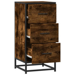 Vidaxl Sideboard Smoked Oak 35.5X35X76 Cm Engineered Wood And Metal - thumbnail 7