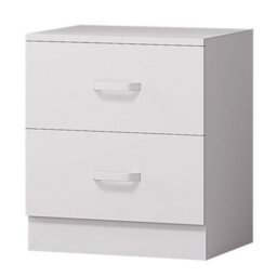 Fwstyle 3 Piece White Bedroom Furniture Set Bedside Chest Wardrobe - thumbnail 5