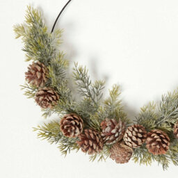 Homescapes Pinecone & Green Fir Wire Christmas Wreath - thumbnail 2