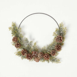 Homescapes Pinecone & Green Fir Wire Christmas Wreath - thumbnail 1