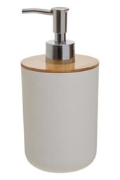 Orsina 500Ml White Hand Soap Pump Dispenser, Sleek Bamboo Fibre Soap & Soap Dispenser For Bathroom Or Kitchen