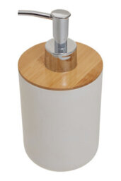 Orsina 500Ml White Hand Soap Pump Dispenser, Sleek Bamboo Fibre Soap & Soap Dispenser For Bathroom Or Kitchen - thumbnail 2