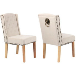 Beige Cream Velvet Dining Chairs Set Of 4 - thumbnail 3