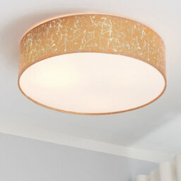 Beliani Flush Lamp Silver With Polycotton Shade 45 Cm - Ceiling Light For Living Room Bedroom Dining - thumbnail 1