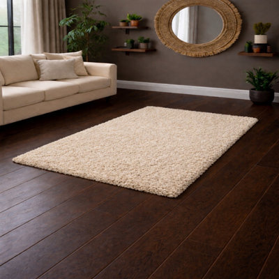 Uetian Light Beige Floor Rug Soft Touch 5Cm Dense Pile Minimal Modern Carpet For Home (80X150) - image 1