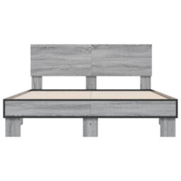 Berkfield Bed Frame Without Mattress Grey Sonoma 135X190 Cm Double - thumbnail 4