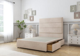 "Comfort Rosa Sand Naples Divan Bed Base 4 Drawers - 26"" Strutted  4' Small Double" - thumbnail 5