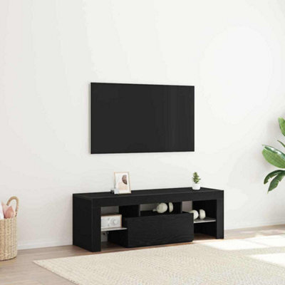 Berkfield Black Oak Tv Cabinet With Led Lights, 120X35X40 Cm - image 1