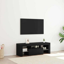 Berkfield Black Oak Tv Cabinet With Led Lights, 120X35X40 Cm