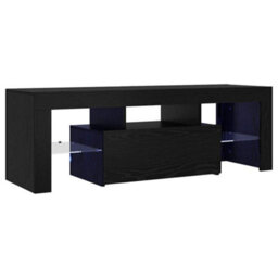 Berkfield Black Oak Tv Cabinet With Led Lights, 120X35X40 Cm - thumbnail 4