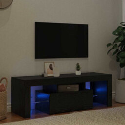 Berkfield Black Oak Tv Cabinet With Led Lights, 120X35X40 Cm - thumbnail 5