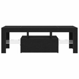 Berkfield Black Oak Tv Cabinet With Led Lights, 120X35X40 Cm - thumbnail 8