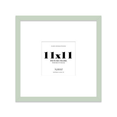 "11X11"" Mint Green Picture Frame - 11X11"" Square Frame With 8X8"" Mount For 11X11""/8X8"" Pictures Moderrn Style Thin Edge, 1 Pack" - image 1