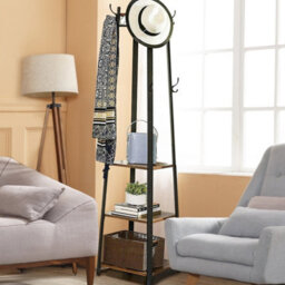 Fativo  181Cm Height Sturdy Coat Rack Stand 4 Shelves Hall Trees 8 Hooks Hat Handbag Hanger - thumbnail 7