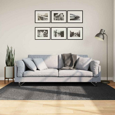 Berkfield Rug Iza Short Pile Scandinavian Look Anthracite 140X200 Cm - image 1