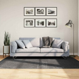 Berkfield Rug Iza Short Pile Scandinavian Look Anthracite 140X200 Cm - thumbnail 1