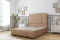 "Comfort Arya Latte Dumfries Divan Bed Set No Drawers - 54"" Floor Standing & 12"" Footboard 3' Single" - thumbnail 3