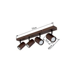 Luminosa Lighting Luminosa James Ceiling Spotlight Bar Bronze Colored Matt 4X Gu10 - thumbnail 8