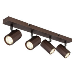 Luminosa Lighting Luminosa James Ceiling Spotlight Bar Bronze Colored Matt 4X Gu10
