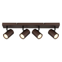 Luminosa Lighting Luminosa James Ceiling Spotlight Bar Bronze Colored Matt 4X Gu10 - thumbnail 3