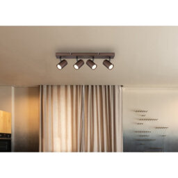 Luminosa Lighting Luminosa James Ceiling Spotlight Bar Bronze Colored Matt 4X Gu10 - thumbnail 7