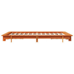 Berkfield Bed Frame Without Mattress Wax Brown 120X190 Cm Small Double Solid Wood Pine - thumbnail 5