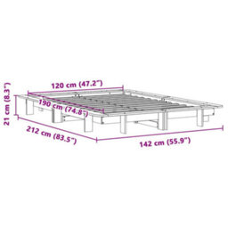 Berkfield Bed Frame Without Mattress Wax Brown 120X190 Cm Small Double Solid Wood Pine - thumbnail 9