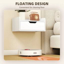 2 Floating Nightstands Drawer White - thumbnail 4