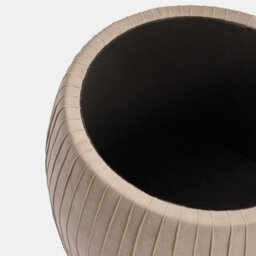 OHS Ottoman Storage Stool Matte Velvet Pleated Home Decor Vanity Chair Seat Mink - thumbnail 7