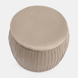 OHS Ottoman Storage Stool Matte Velvet Pleated Home Decor Vanity Chair Seat Mink - thumbnail 5