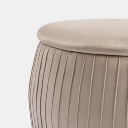 OHS Ottoman Storage Stool Matte Velvet Pleated Home Decor Vanity Chair Seat Mink - thumbnail 8