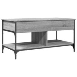 Berkfield Coffee Table Grey Sonoma 100X50X50 Cm Engineered Wood And Metal - thumbnail 2