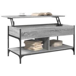Berkfield Coffee Table Grey Sonoma 100X50X50 Cm Engineered Wood And Metal - thumbnail 4